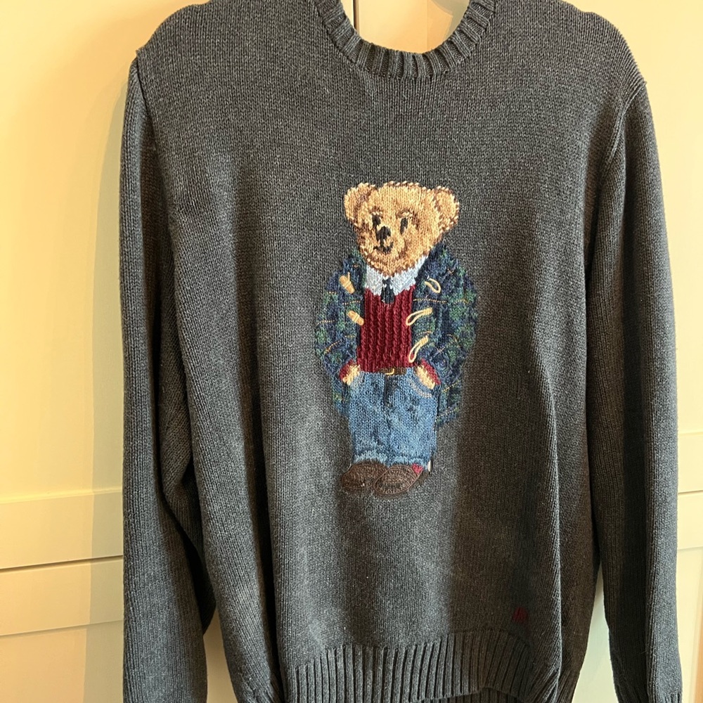 Ralph Lauren Polo Bear Sweater charcoal size Large